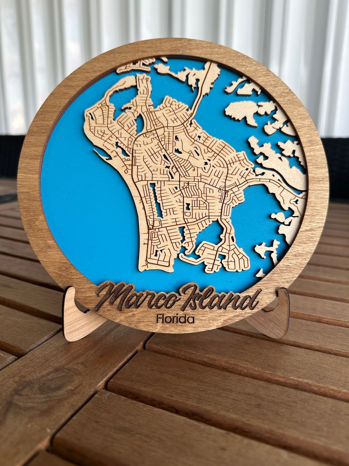 Marco Island Map Round Sign