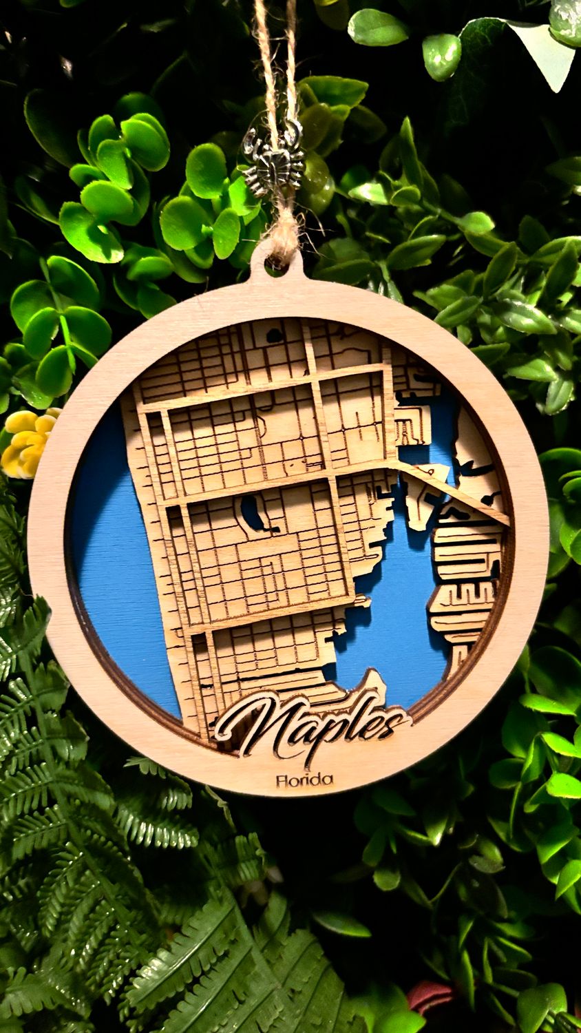 Naples Map Ornament