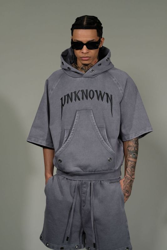 Washed Effect Short Sleeve Fleece
