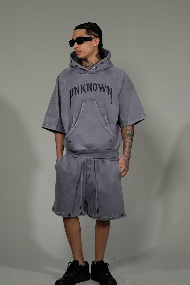 Washed Effect Short Pants
