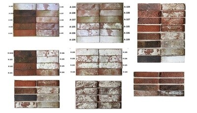 Antique Collection Customize your own Color mix Thin Brick tiles 2-1/4" x 8"
