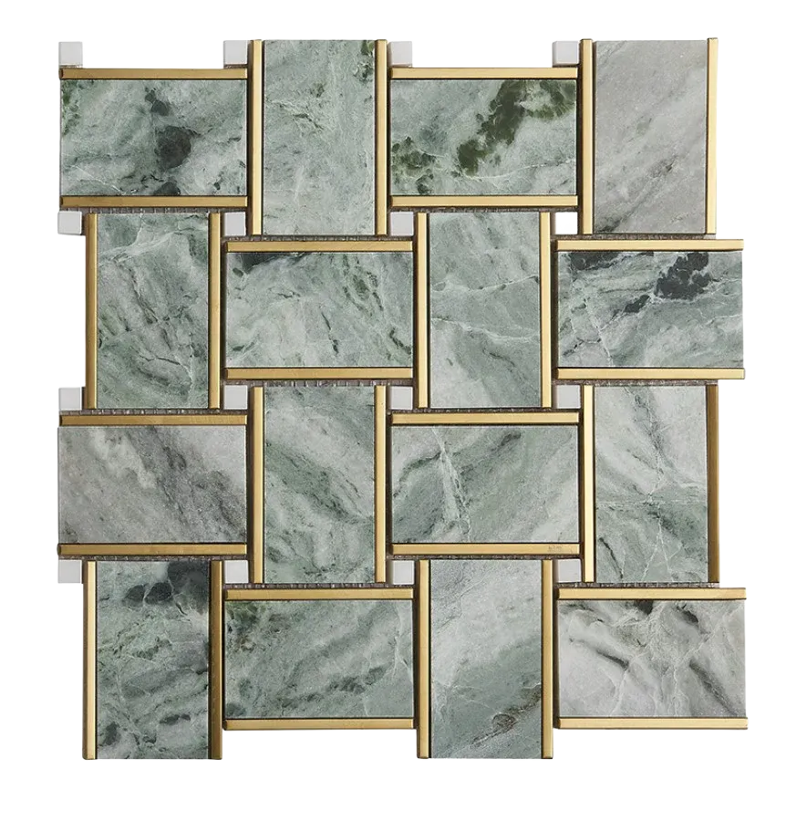 Basketweave Shine Marble Mosaic Tile