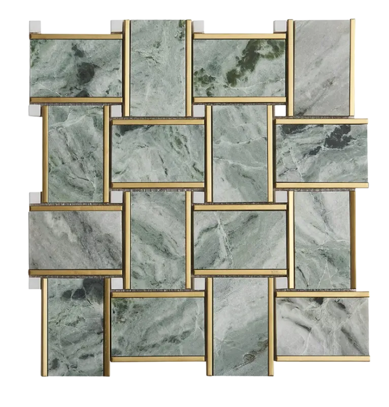 Basketweave Shine Marble Mosaic Tile