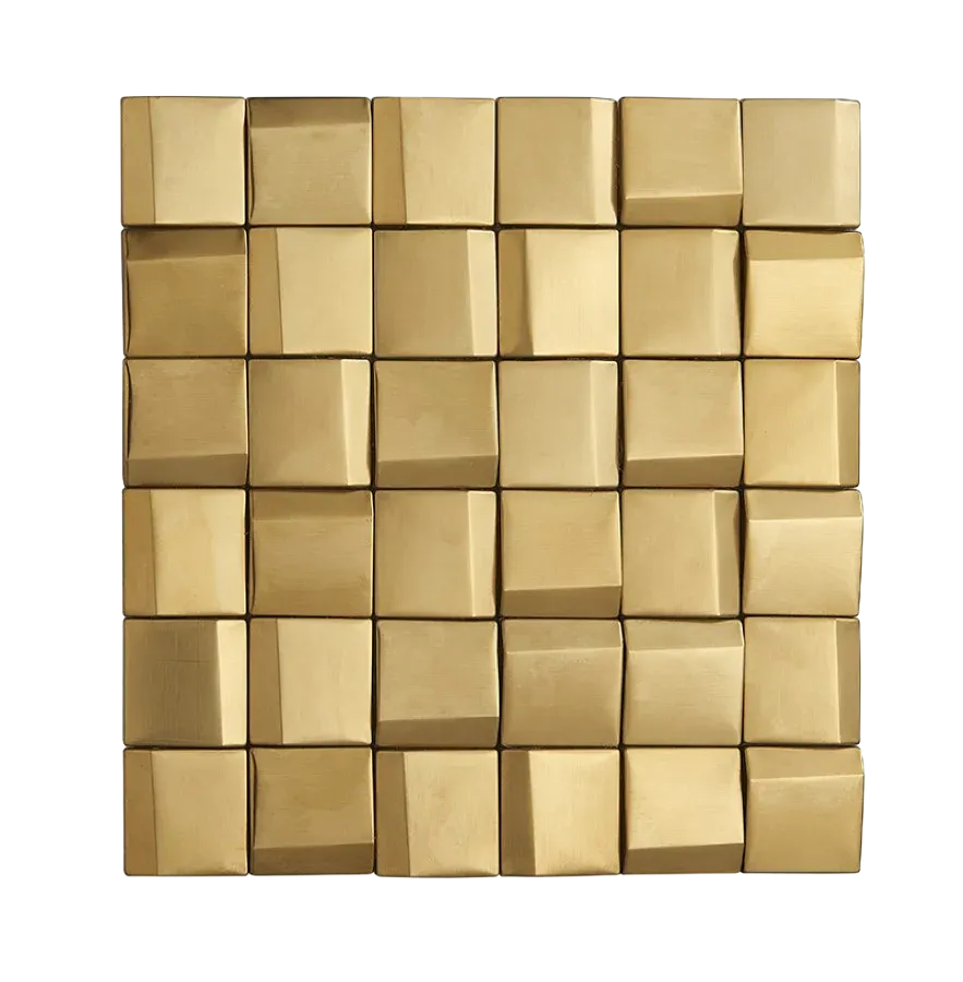 Crystal Brick Stainless Steel Mosaic Tile - Gold