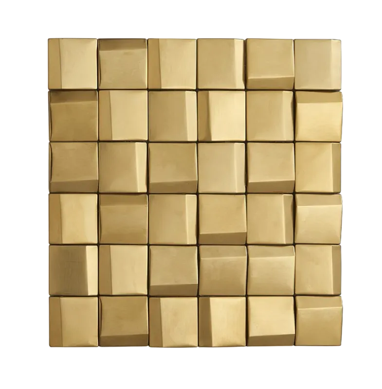 Crystal Brick Stainless Steel Mosaic Tile - Gold
