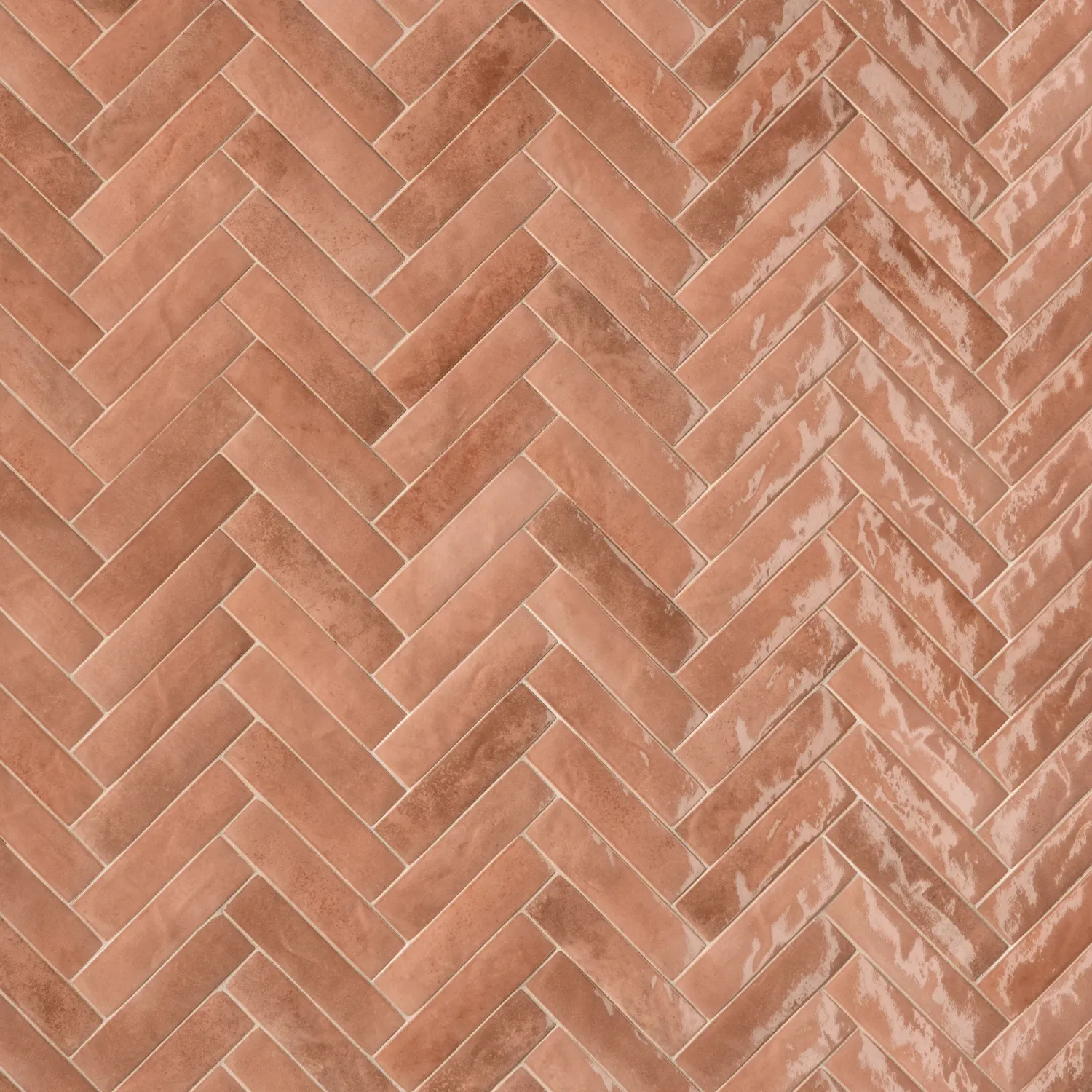 Rosavella – Blush Coral Herringbone Wall Tile