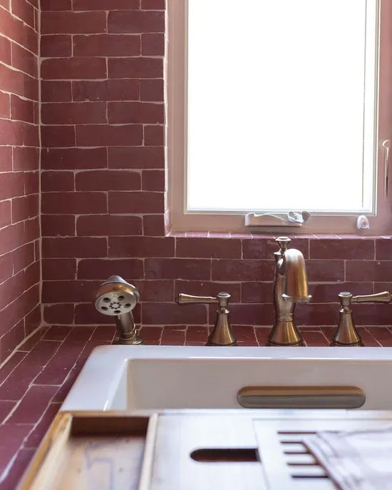 Rouge 2x6 Thin Bejmat Zellige Tile