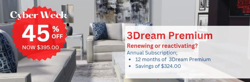 3Dream Premium Annual Subscription - 2025 Cyber Week Special