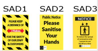 COVID-19 SELF ADHESIVE A3 WALL DECALS