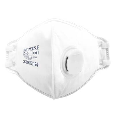 FFP3 VALVED FOLD FLAT RESPIRATOR (Pk20)