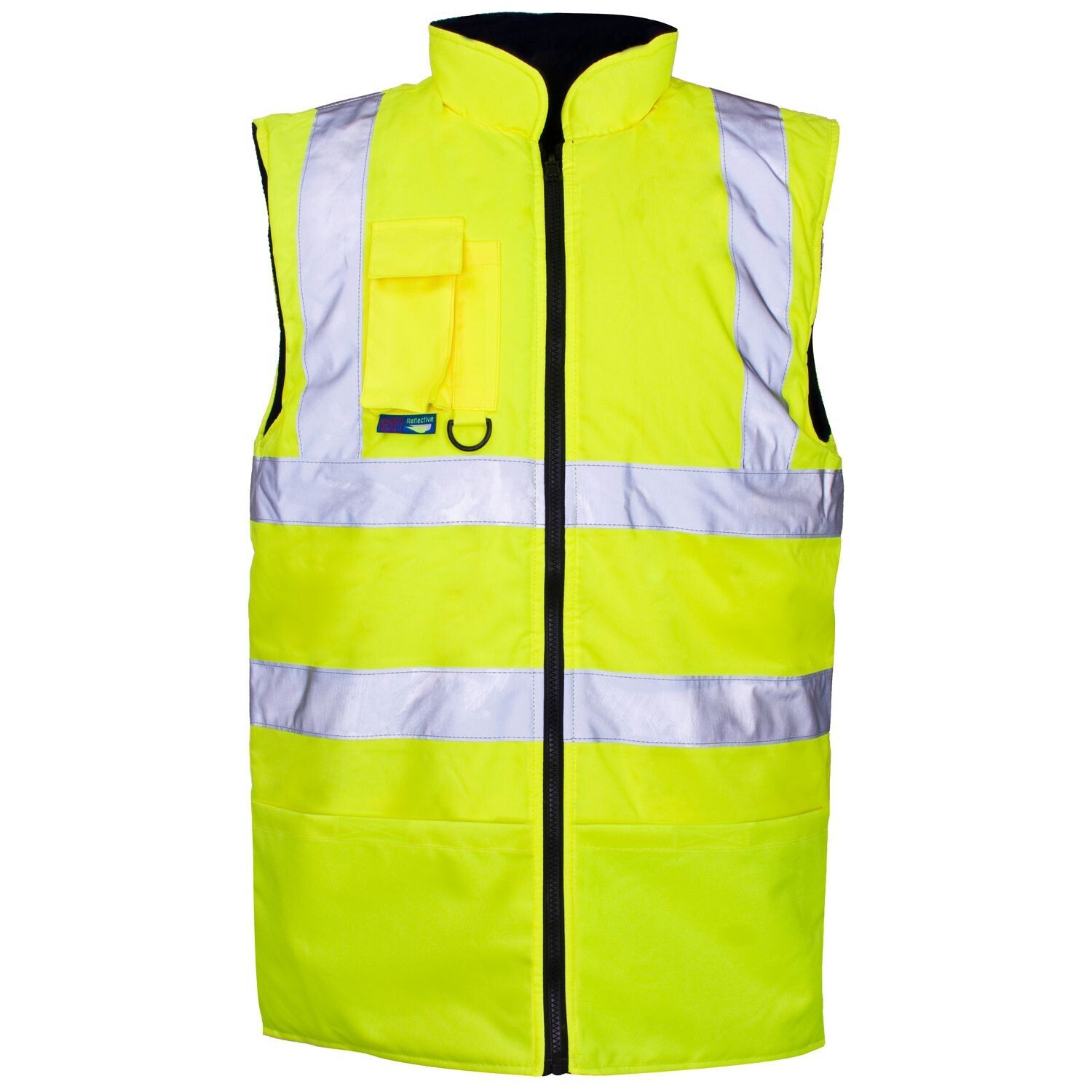 HI-VIS YELLOW REVERSIBLE BODYWARMER