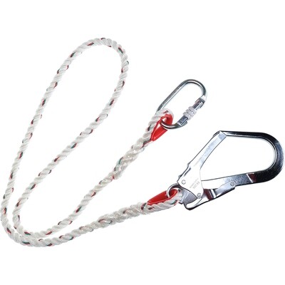 SINGLE LANYARD C/W SCAFFOLDING HOOK &amp; CARABINER