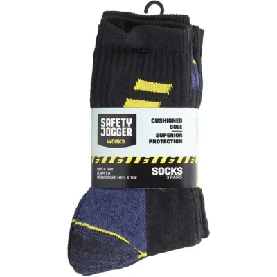 SAFETY JOGGER UNISEX ADULT ANKLE SOCKS (PACK OF 3)