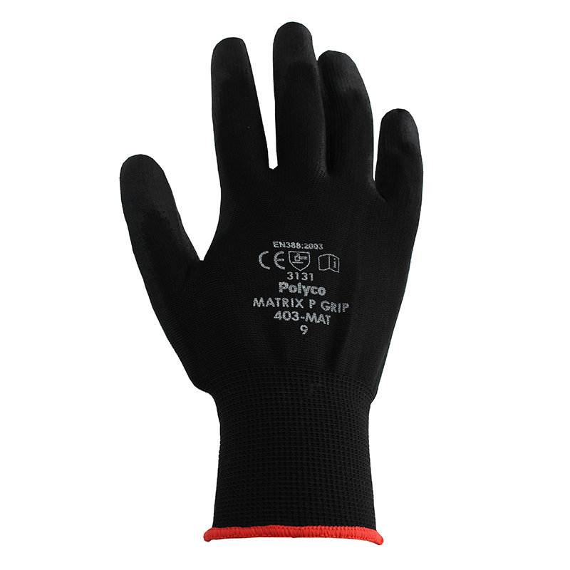 PU GRIP GLOVES 12PK