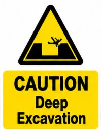CAUTION DEEP EXCAVATION 600X600
