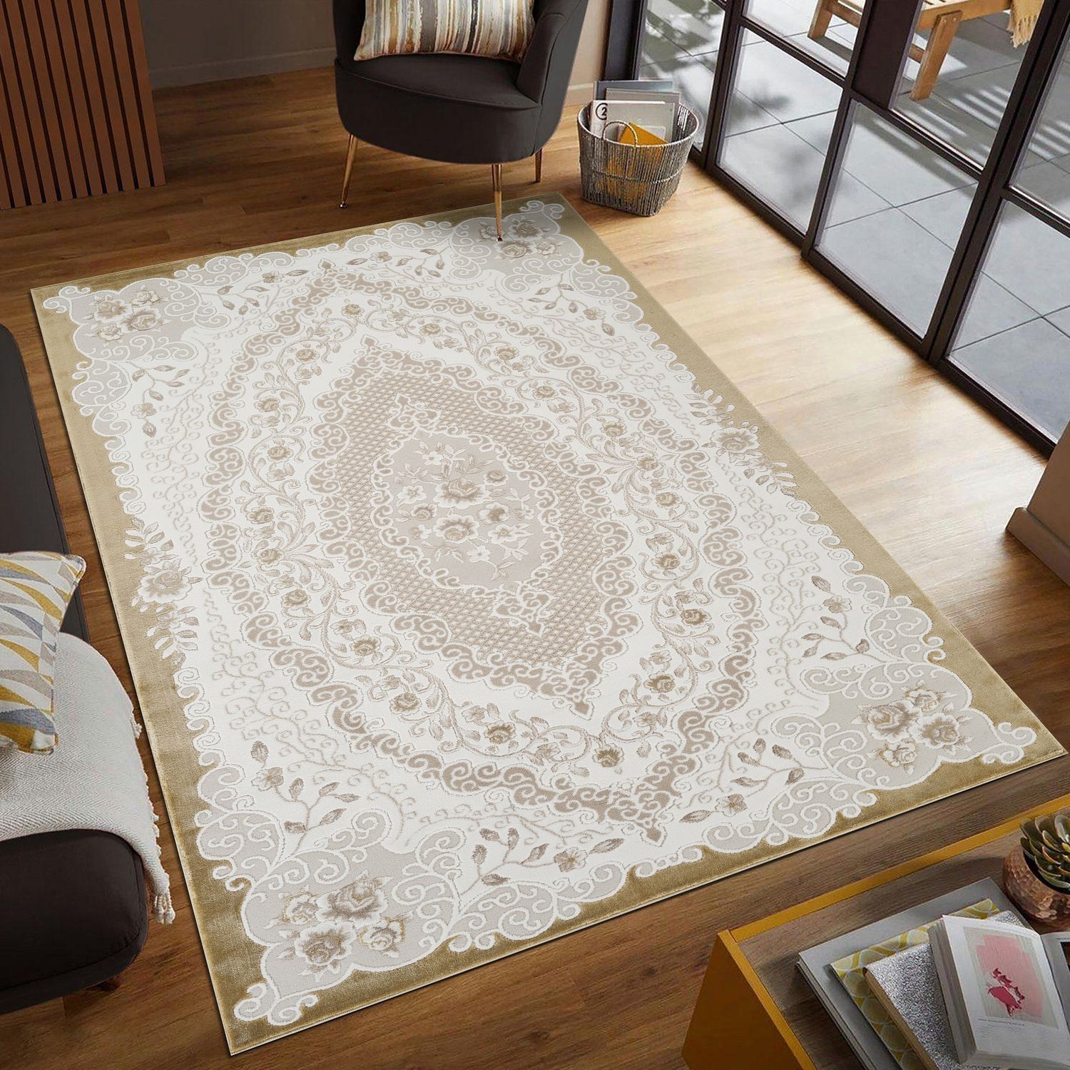 Troy Area Rug 17456 BEIGE GOLD