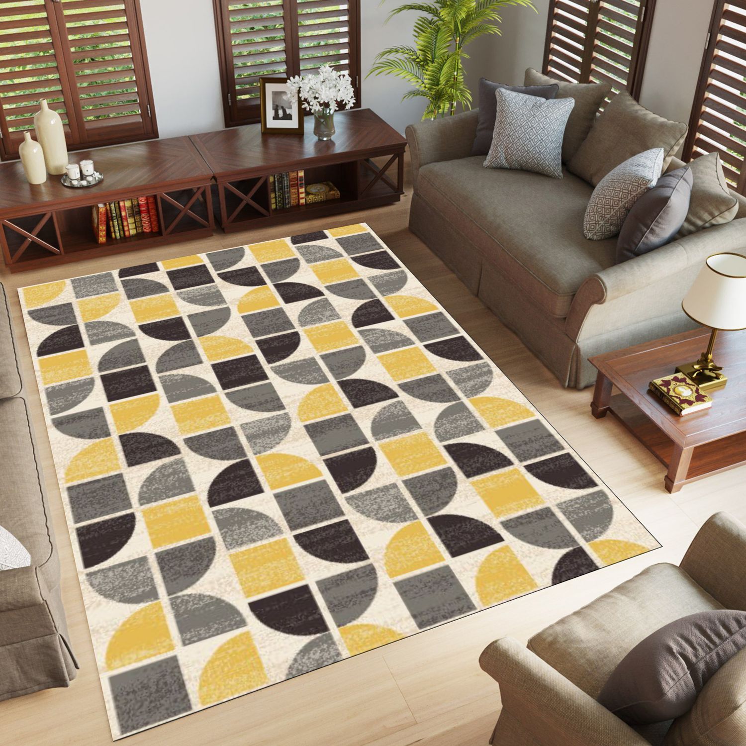 Orlean 5792A Area rug White/Yellow