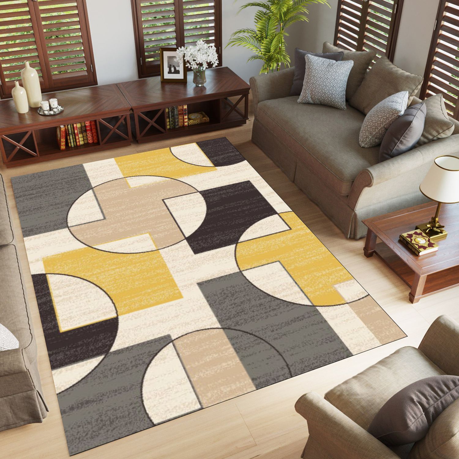 Orlean 5806A Area rug White/Yellow