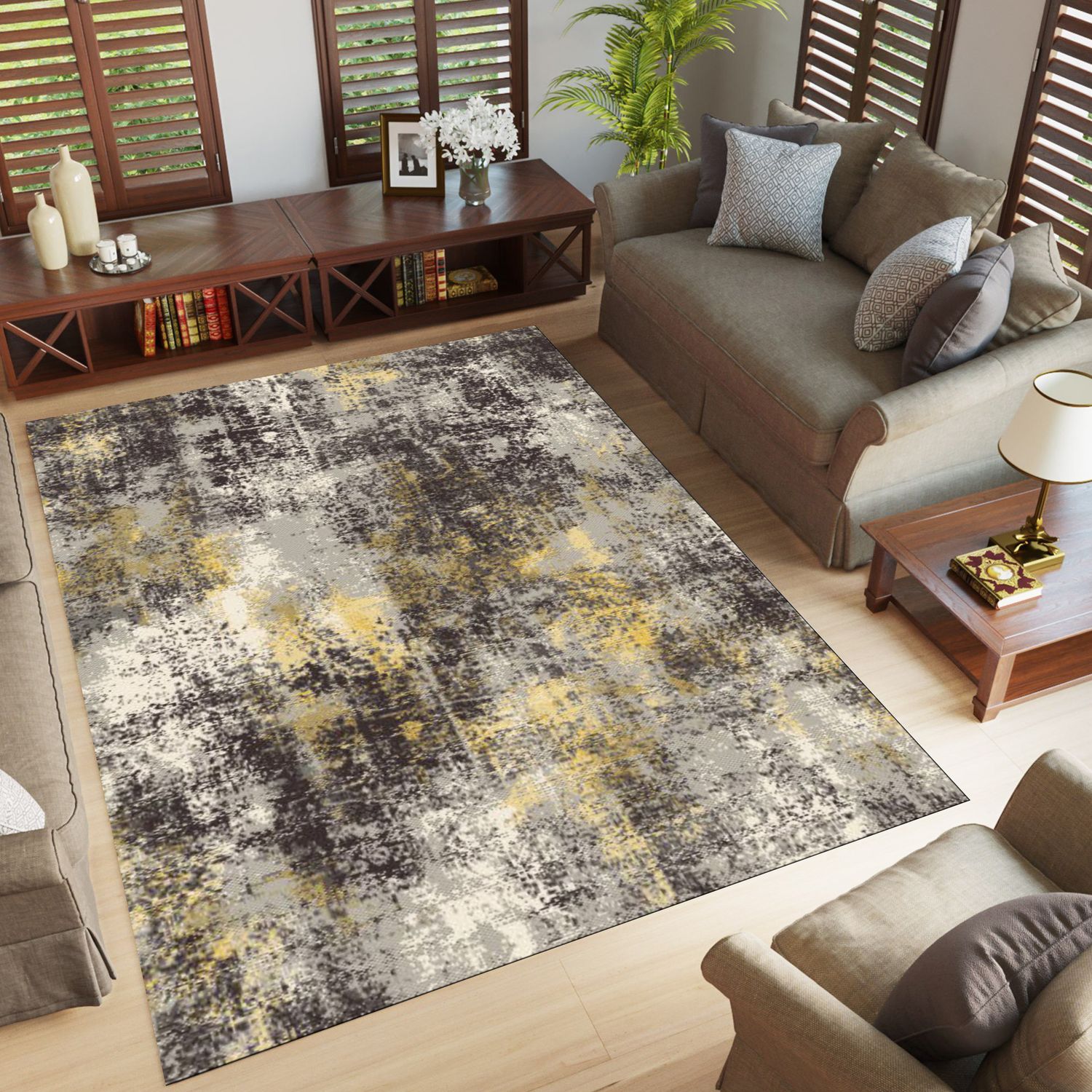 Orlean 5852A Area rug White/Yellow