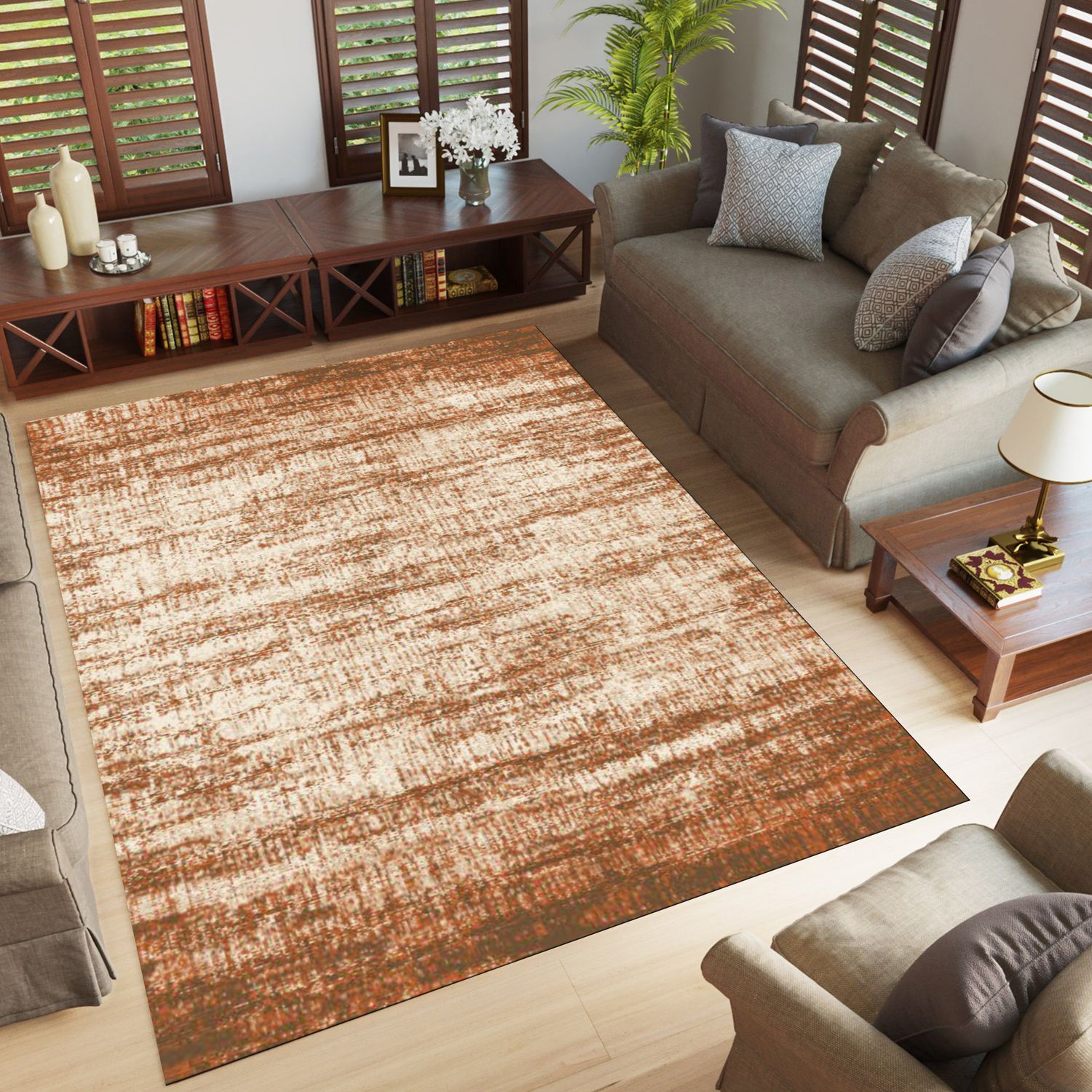 Orlean 5853A Area rug White/Terra
