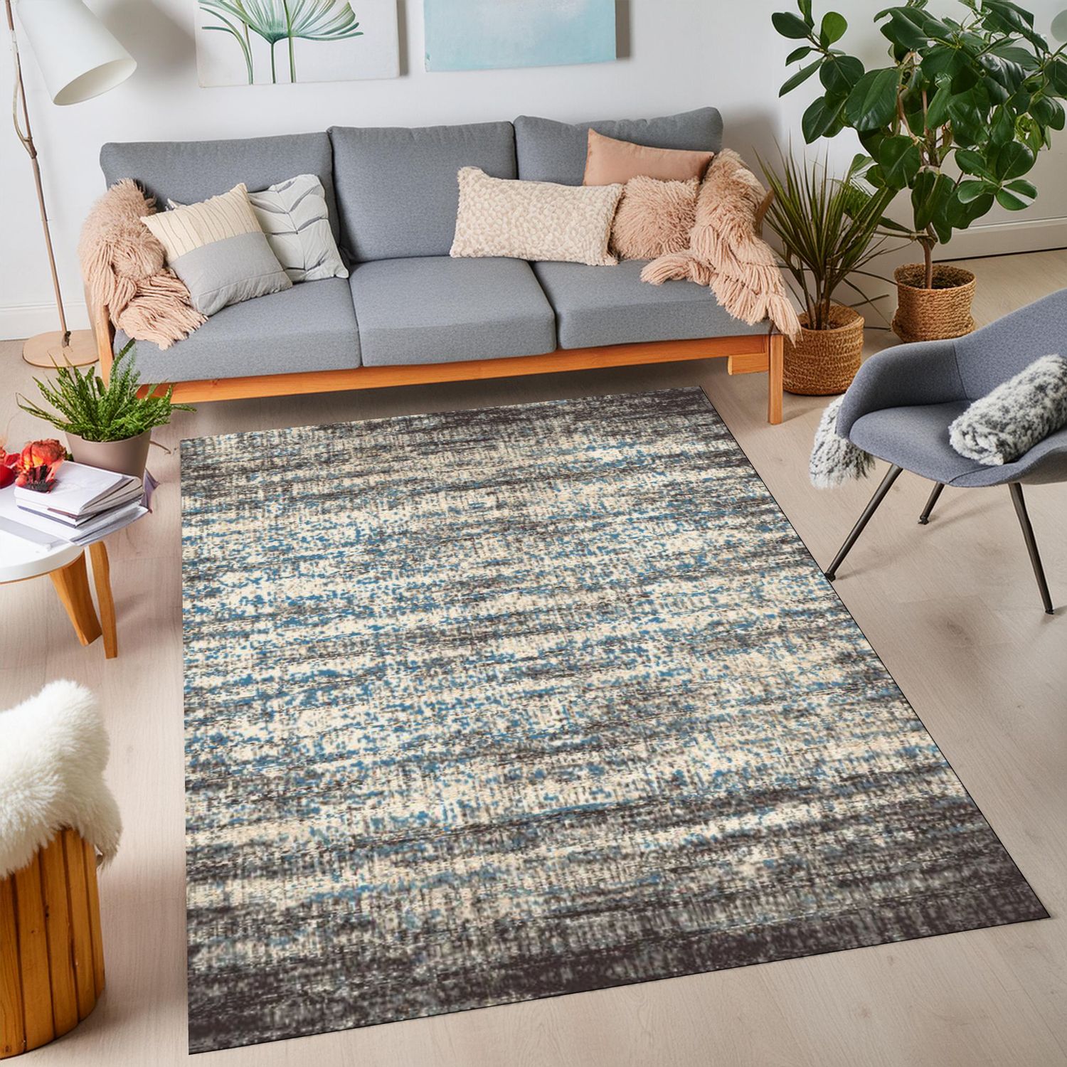 Orlean 5853A Area rug White/Blue