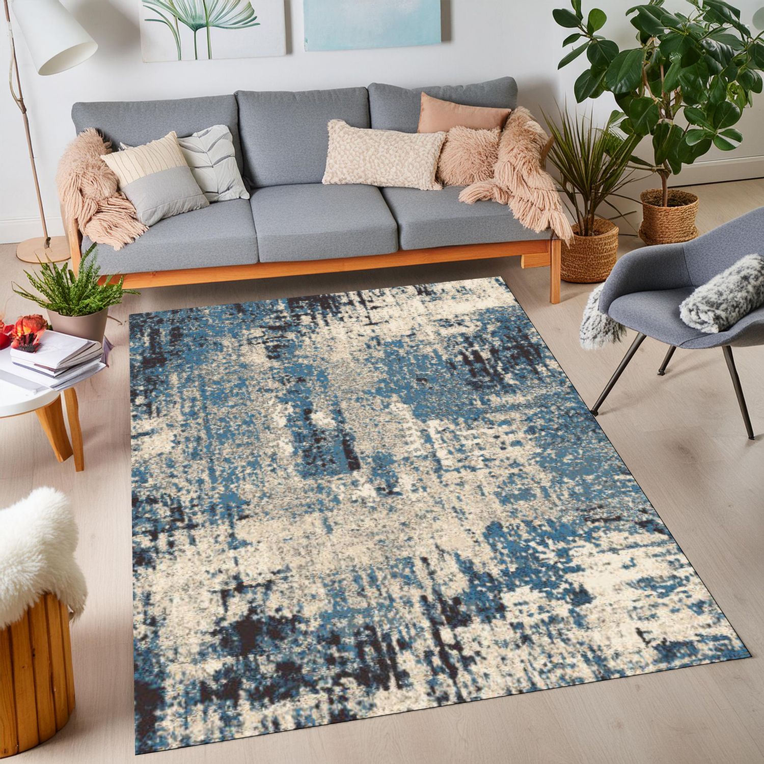 Orlean 5856A Area rug White/Blue