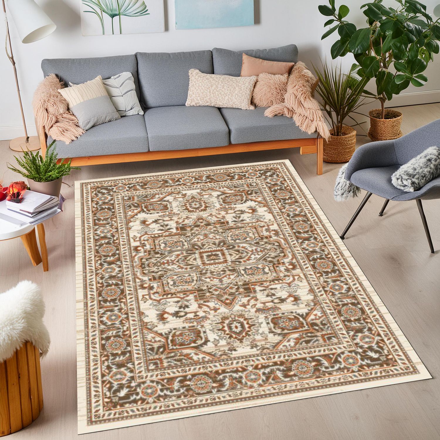 Orlean 5863A Area rug White/Terra