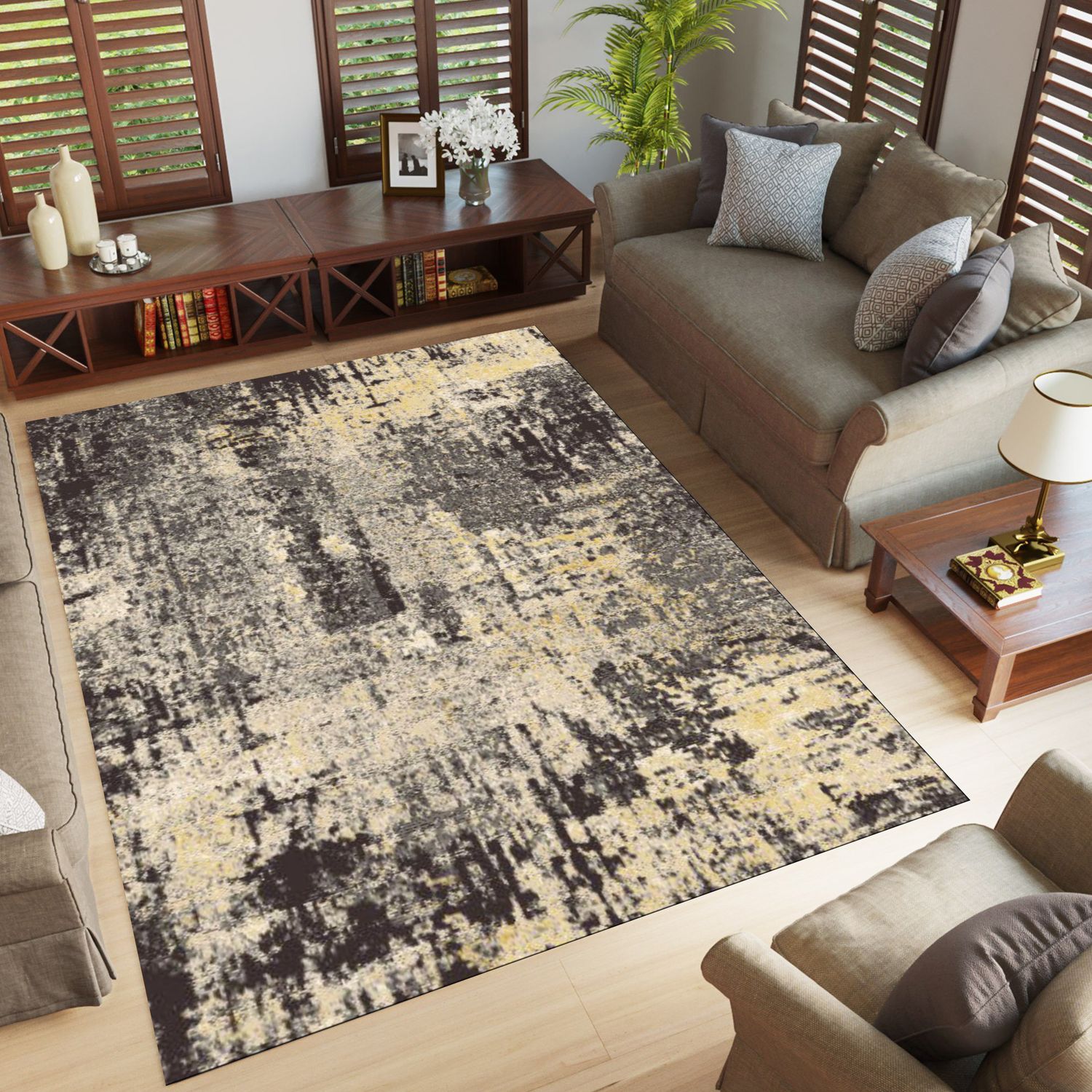 Orlean 5856A Area rug White/Yellow