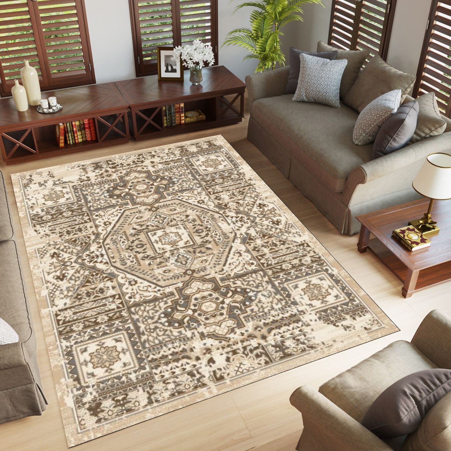 Orlean 5868A Area rug Beige/White