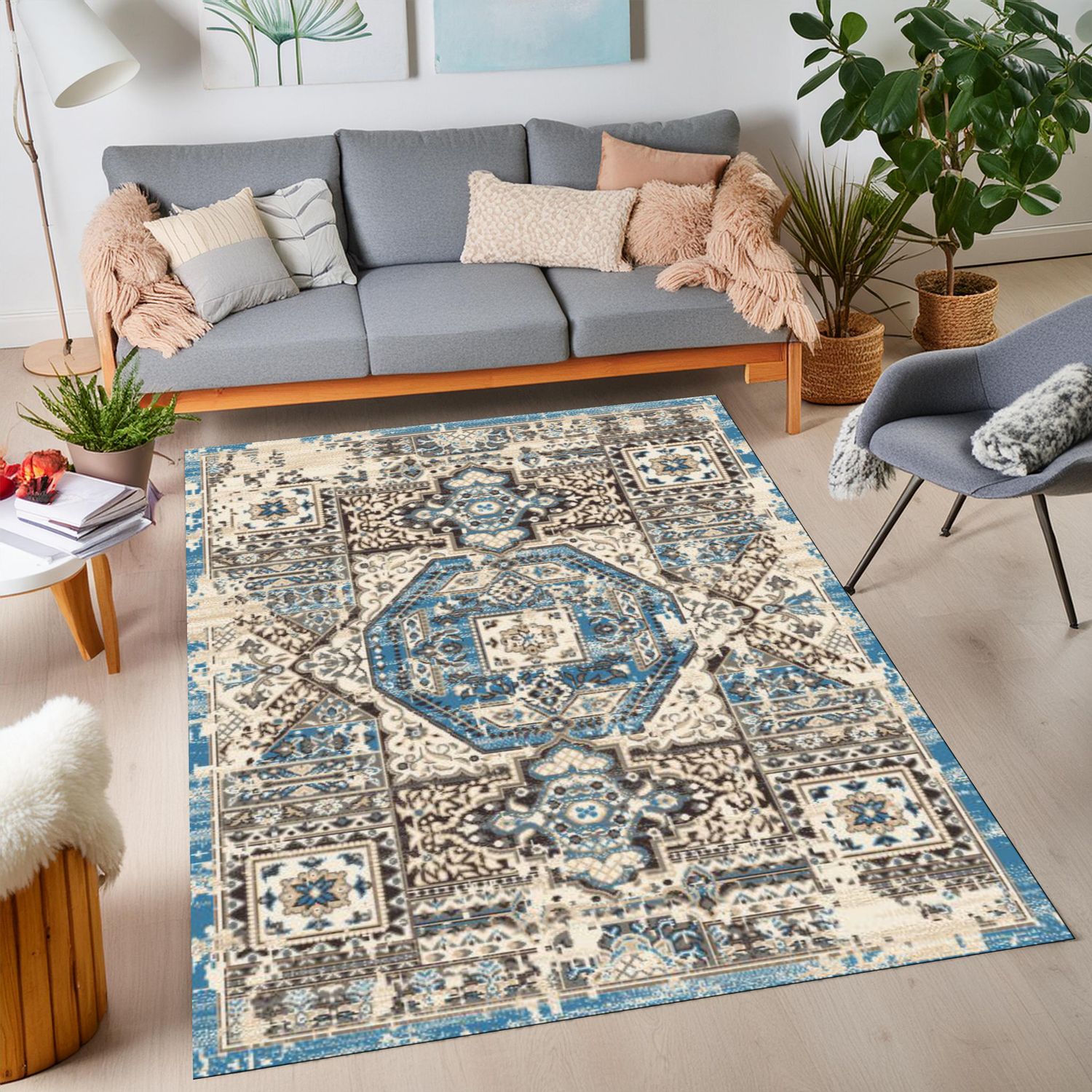 Orlean 5868A Area rug Blue/White