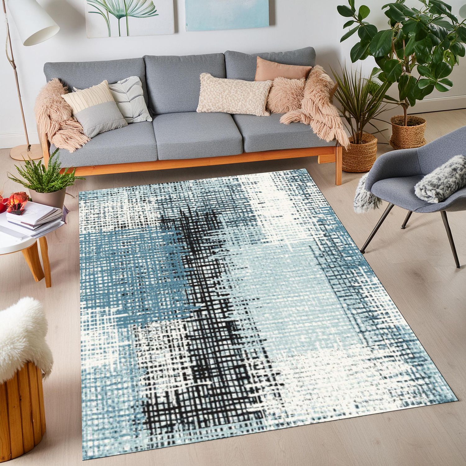 Jazz 5545B Area Rug WHITE / BLUE