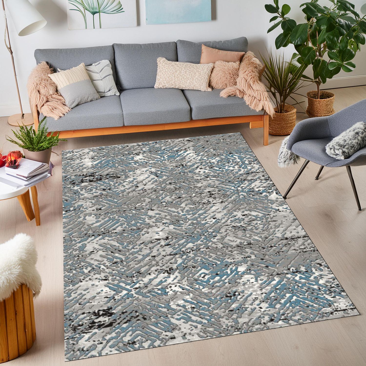 Jazz 5809C Area Rug L.GREY / TURQUOISE