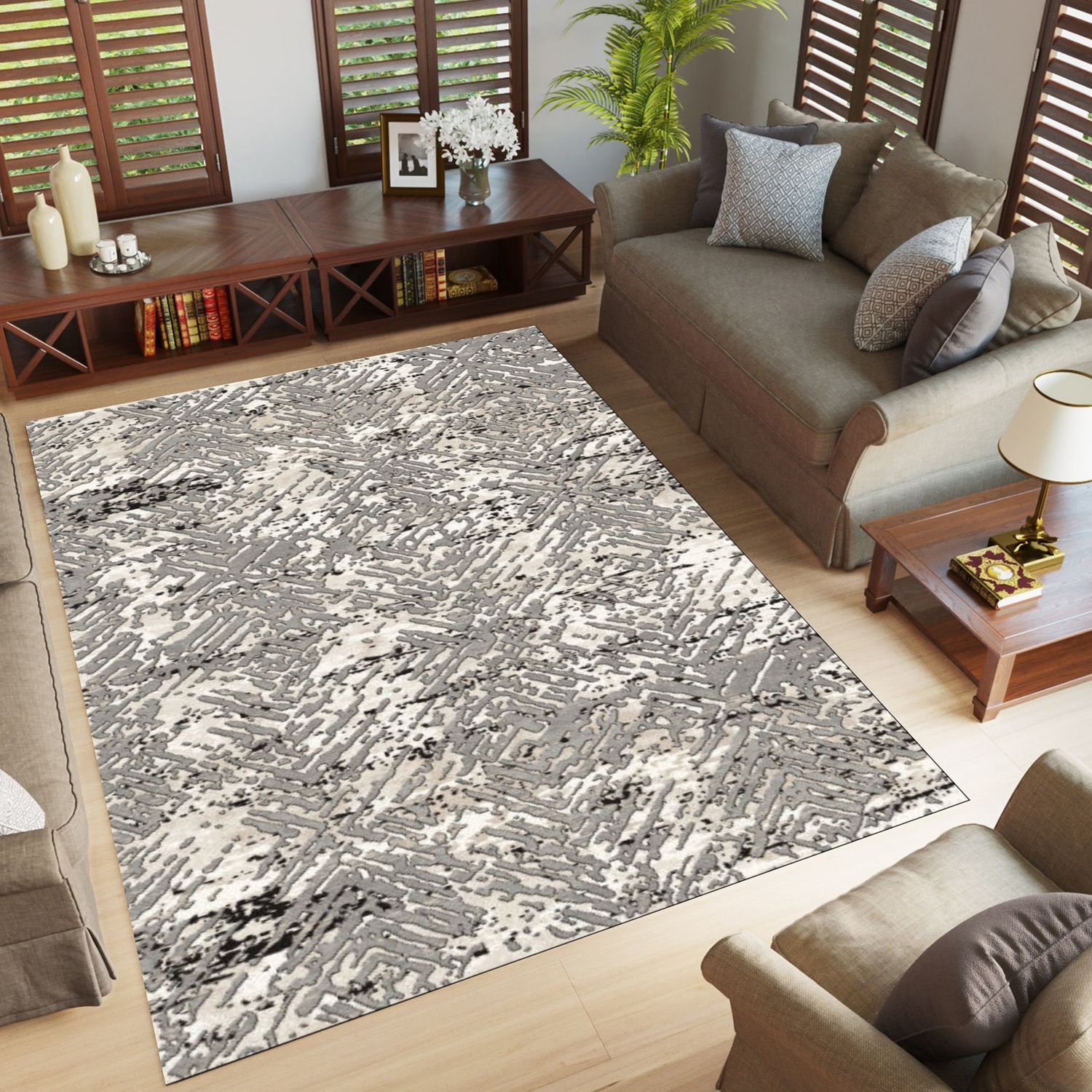 Jazz 5809C Area Rug WHITE / GREY