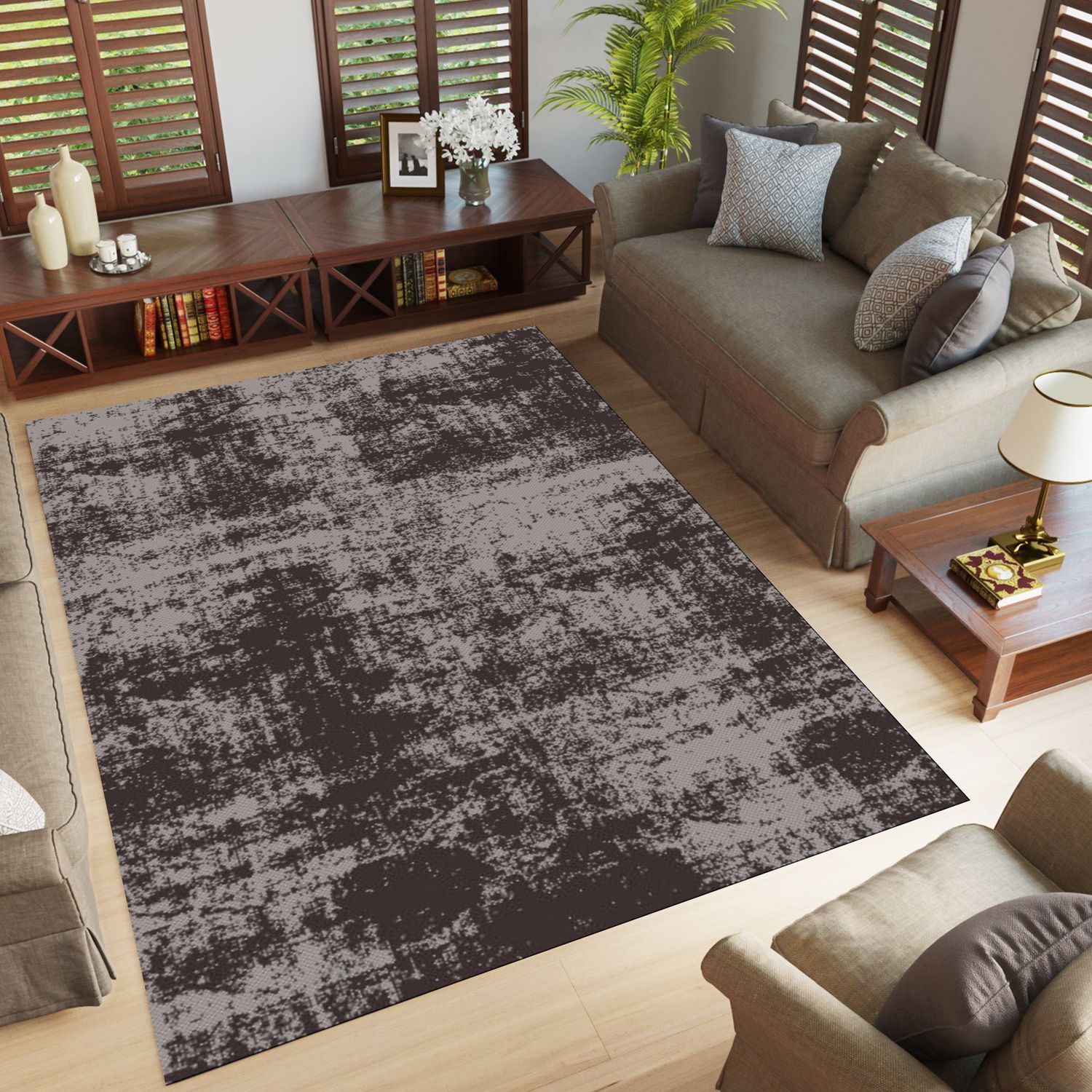 Moonwalk 3794 Area Rug Anthra/White
