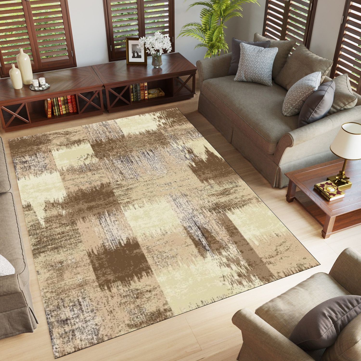 Moonwalk 3848 Area Rug Brown Beige
