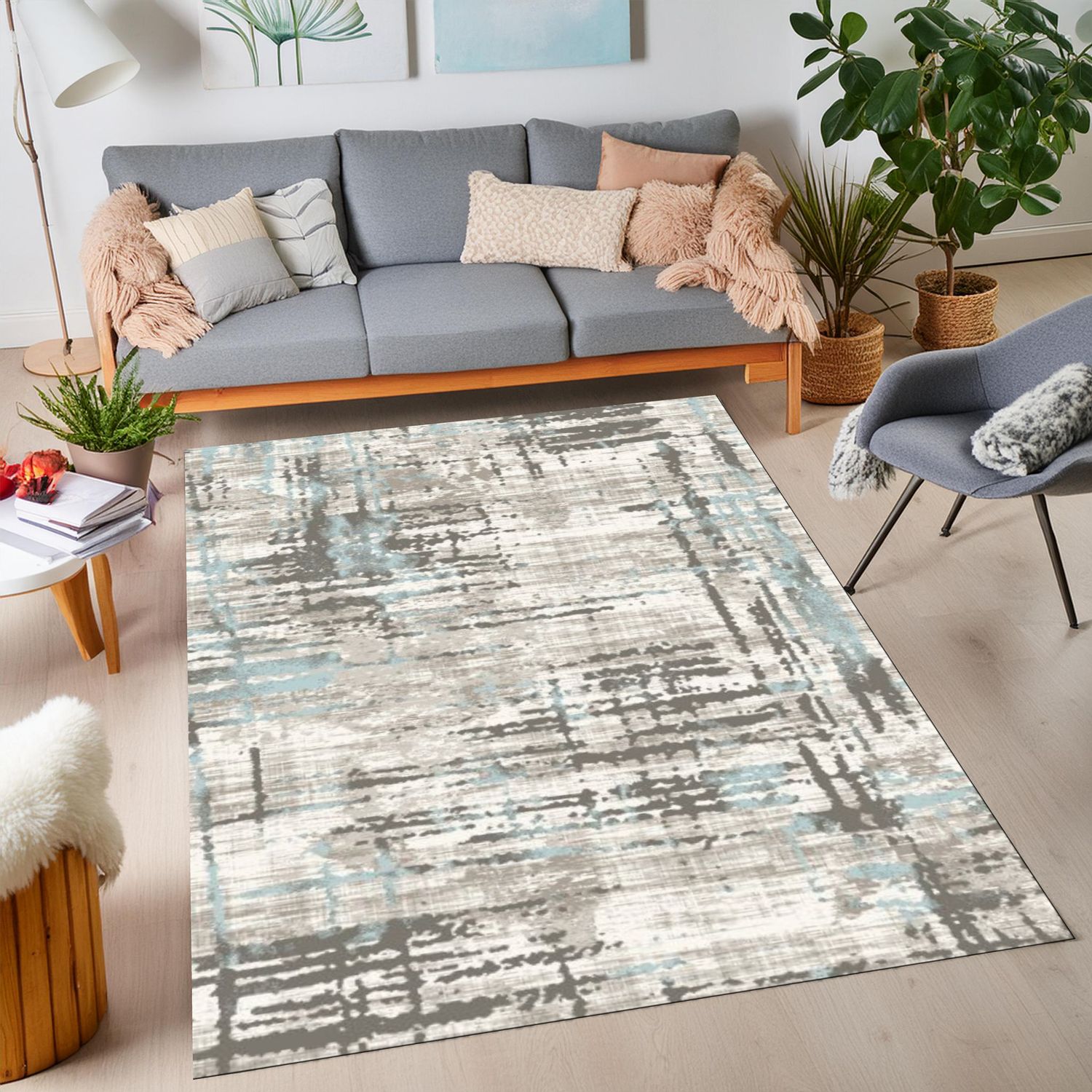 Moonwalk 4679 Area Rug White/Blue