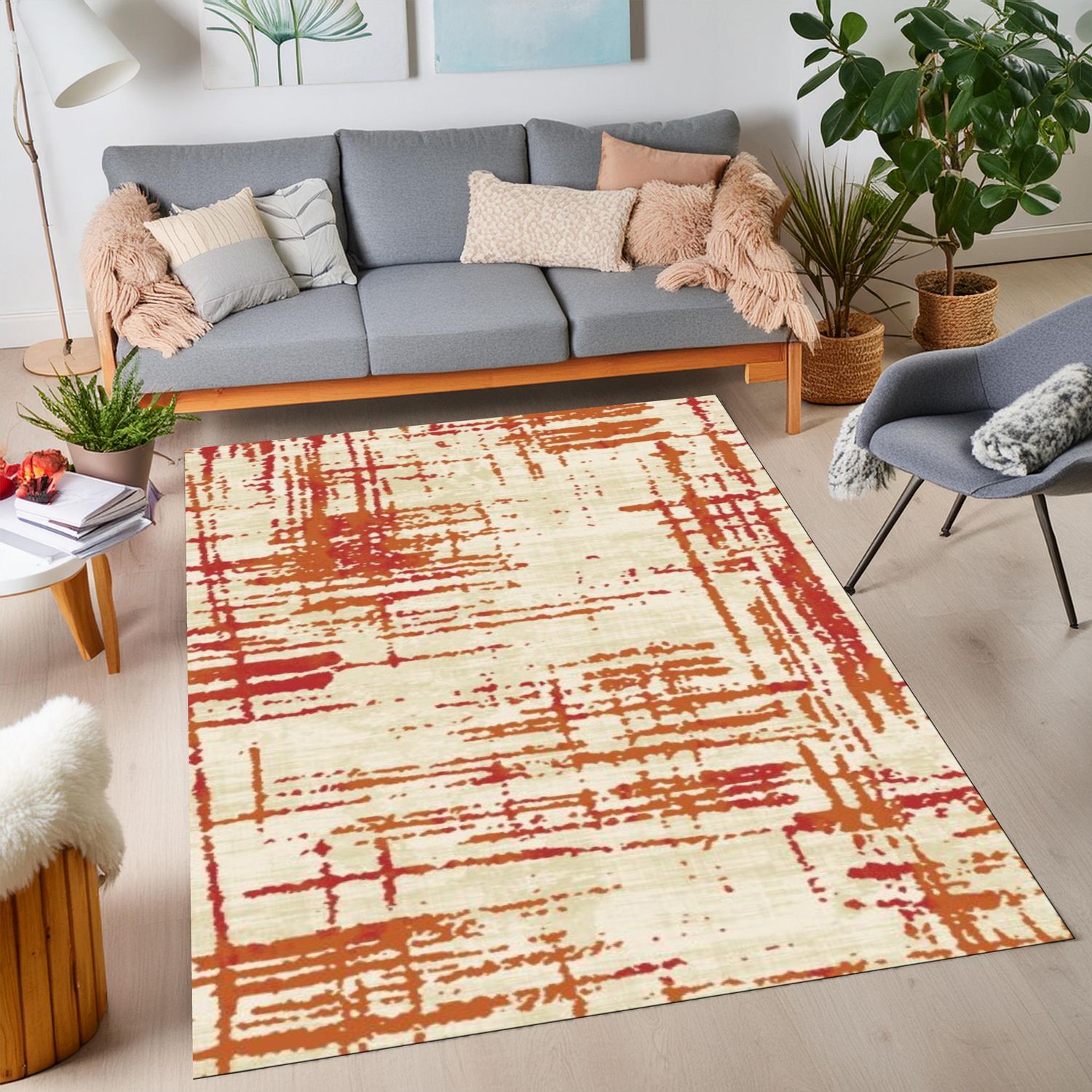 Moonwalk 4679 Area Rug White/Terra