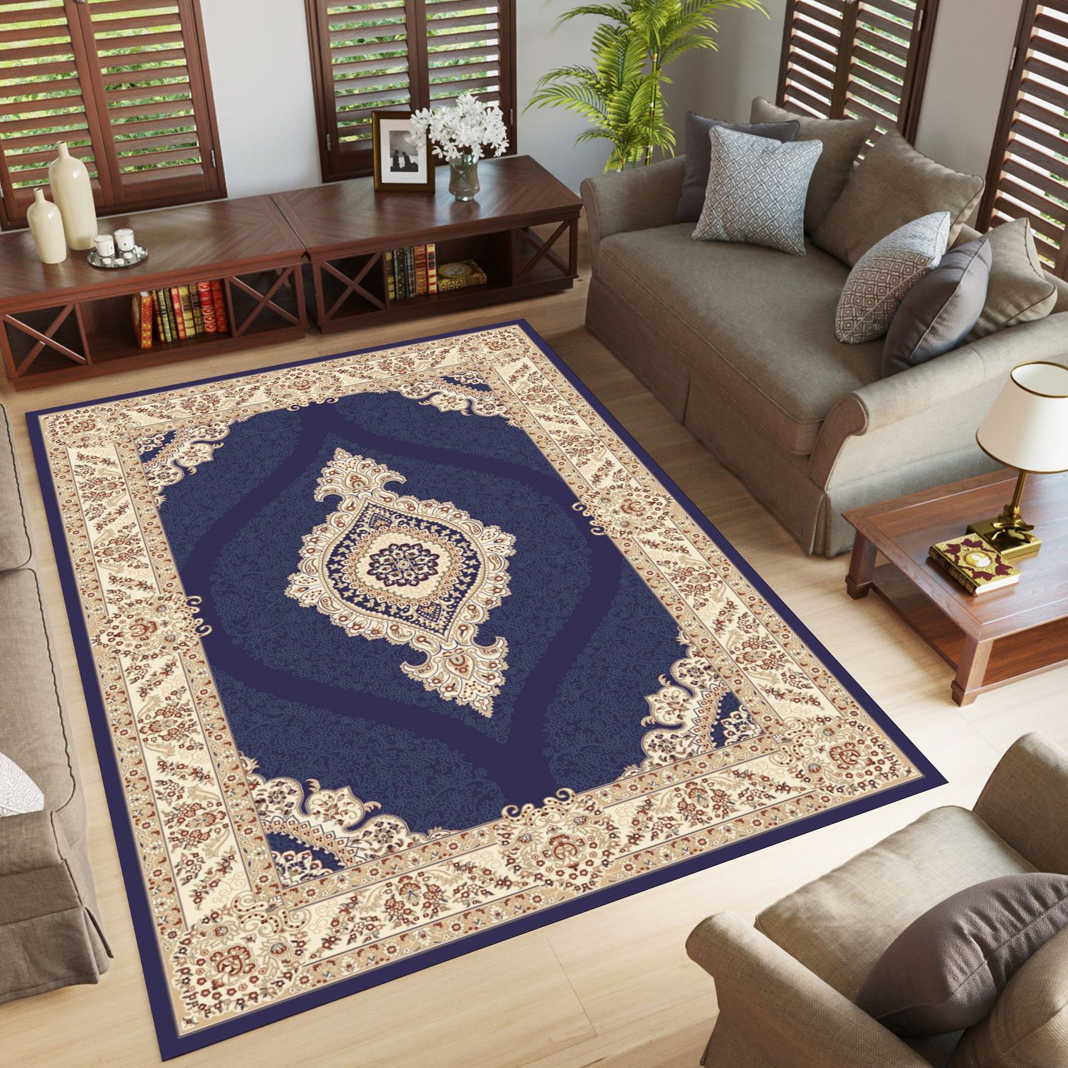 Royal Plus 5022 Area Rug Navy/Cream