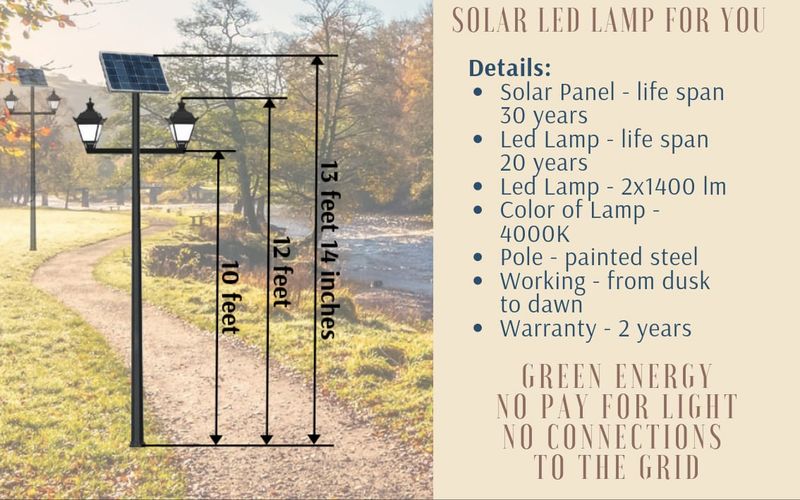 Parkowa Lampa Solarna PTTY 1017