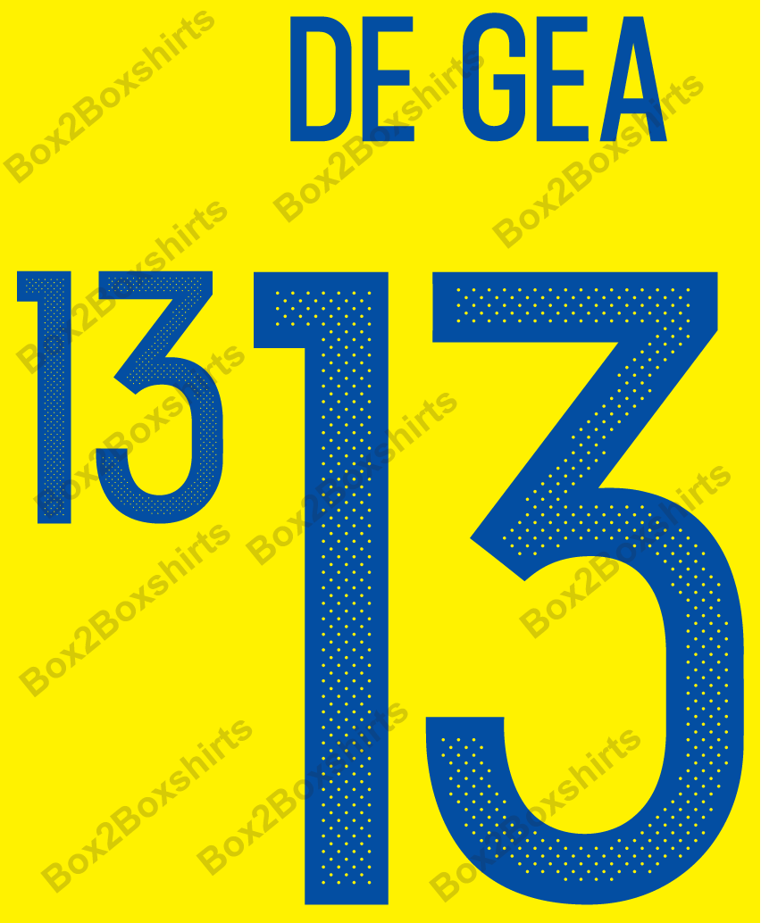 Spanje keeper 2016 name set #13 De Gea ( Repro )