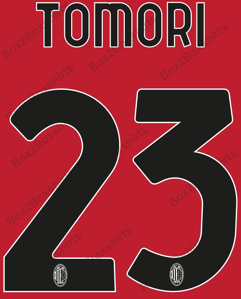 AC Milan Thuis 2023/2024 name set #23 Tomori ( repro )