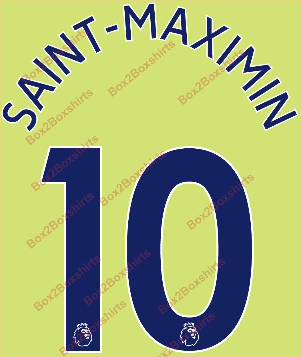 Newcastle United uit 2020/2021 name set #10 Saint-Maximin ( repro )