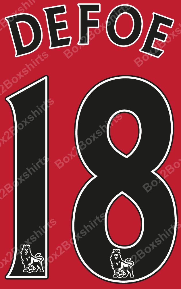 Sunderland thuis 2016/2017 name set #18 Defoe ( repro )