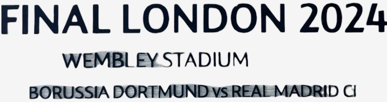 Real Madrid Finale tekst 2024 zwart ( repro )
