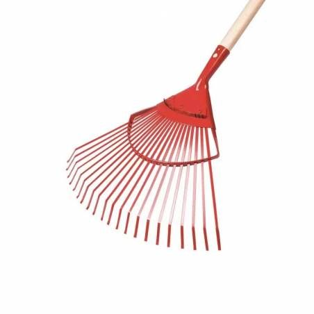 069561-BALAI POUR GAZON EN METAL AVEC MANCHE EN BOIS MULLER GOUVY