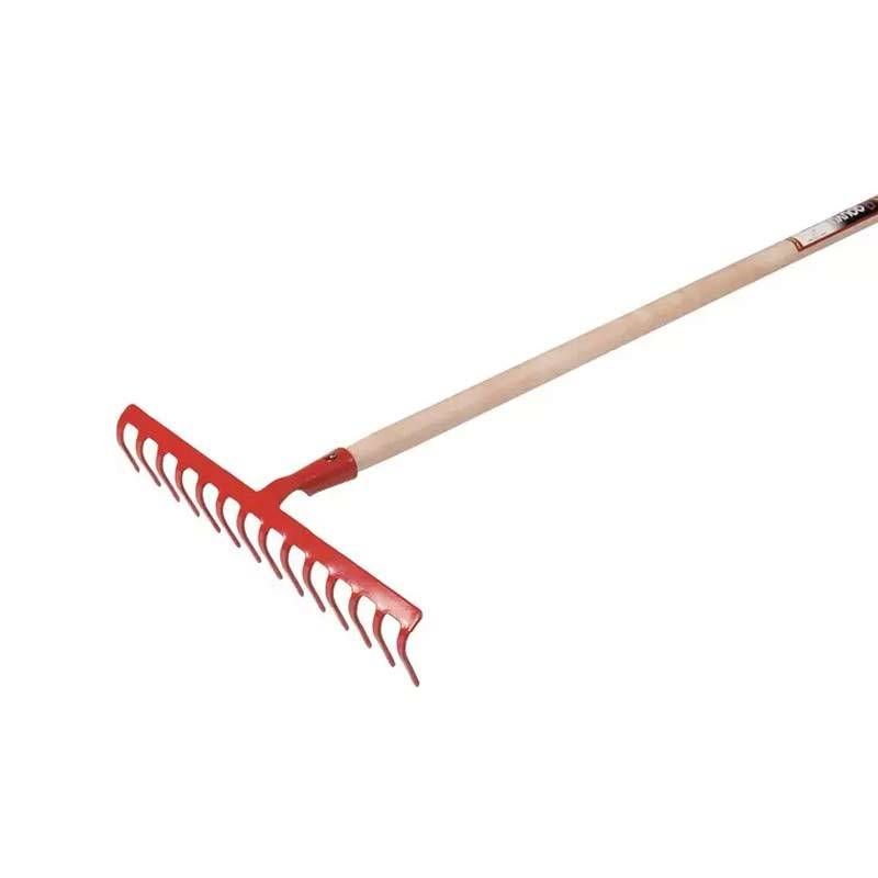 068054-RATEAU 14 DENTS COURBEES AVEC MANCHE EN BOIS 150cm MULLER GOUVY