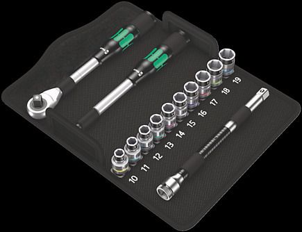 8006-JEU CLIQUET ZYKLOP HYBRID A CARRE 1/2&quot; WERA
