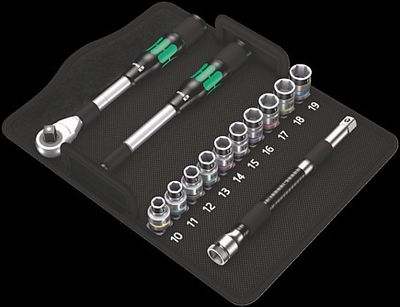 8006-JEU CLIQUET ZYKLOP HYBRID A CARRE 1/2&quot; WERA