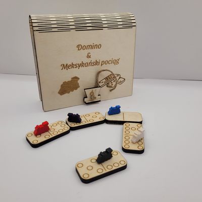 Domino i Meksykański Pociąg – drewniany zestaw gier