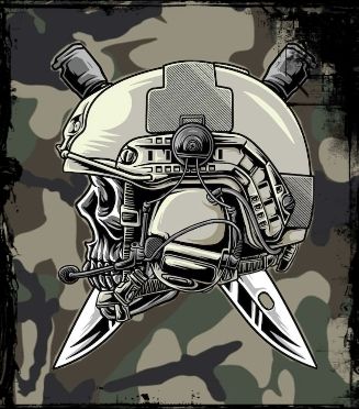 Naszywka Camo Tactical Skull